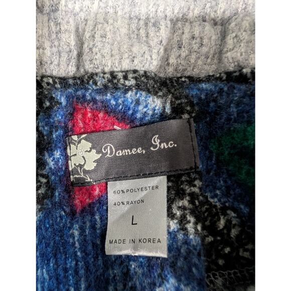 Damee Sweater Womens Large Blue Sleeveless Cardigan Vest Art - Picture 6 of 10